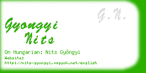 gyongyi nits business card